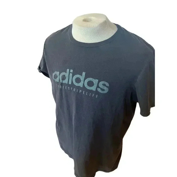 ADIDAS MENS SIZE LARGE TSHIRT BLACK AND GREEN - Picture 3 of 5